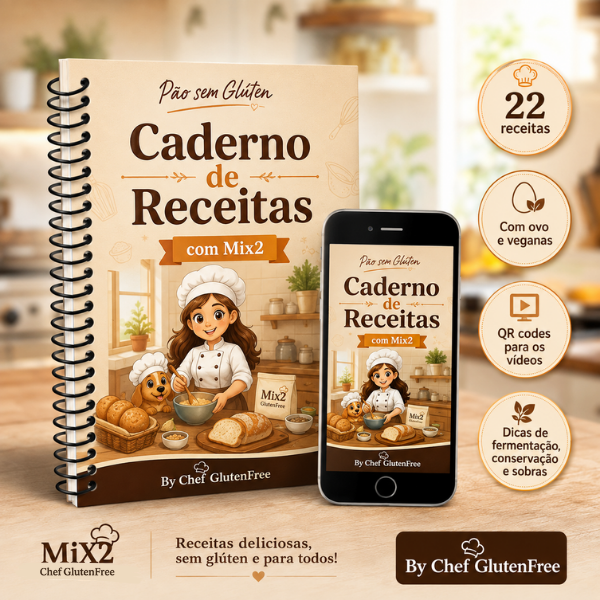 Pães sem Glúten - Caderno de Receitas com Mix2